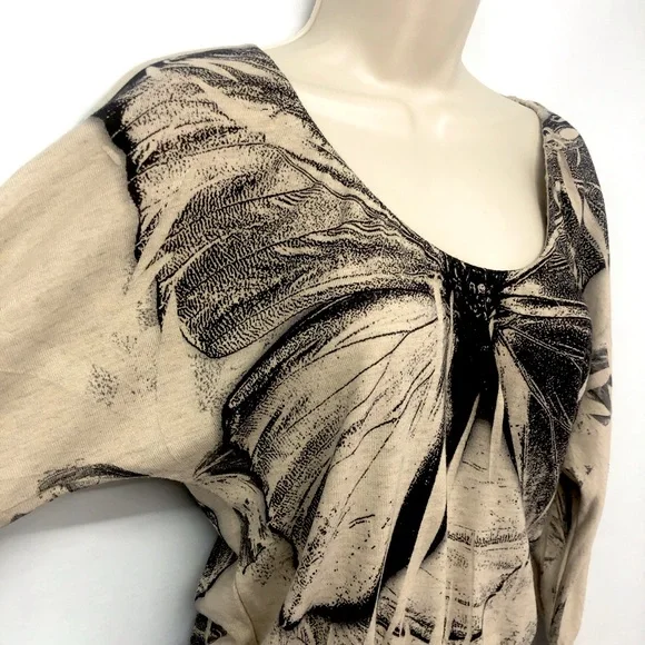 American Rag Graphic Butterfly Print Knit Popover Top - Picture 3 of 16